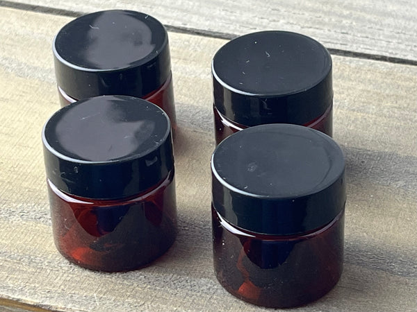 ½ oz Amber Shaving Sample Jars (4-Pack)