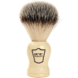 PARKER WHSY SYNTHETIC BRISTLE SHAVING BRUSH - FAUX IVORY HANDLE