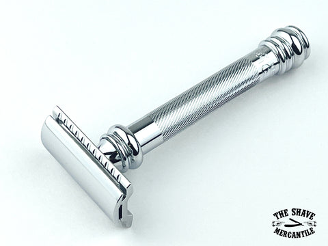 Merkur 38C Safety Razor, Long Barber Pole Handle, Chrome