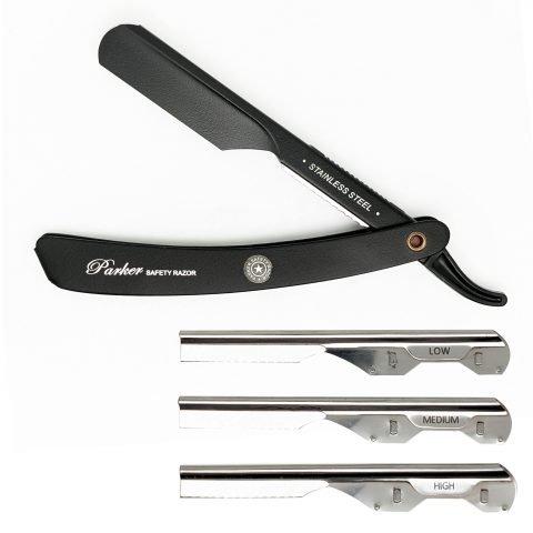 Parker PTABK Stainless Steel Adjustable Shavette/Barber Razor
